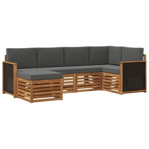 vidaXL Ensemble de canapés d'extérieur 5 pc Naturel et Anthracite
