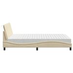 vidaXL Lit avec matelas crème 140x200 cm tissu