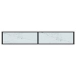 vidaXL Table console Marbre blanc 200x35x75 5 cm Verre trempé