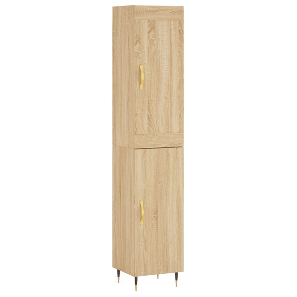 vidaXL Buffet haut Chêne sonoma 34 5x34x180 cm Bois d'ingénierie