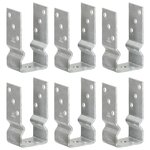 vidaXL Piquets de clôture 6 Pièces Argenté 7x6x15 cm Acier galvanisé