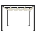 vidaXL Tonnelle de jardin avec toit rétractable crème 3x3 m acier