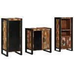 vidaXL Ensemble de mobilier de salle de bain 3 Pièces Bois Recyclé Solide