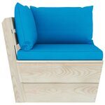 vidaXL Salon de jardin palette 9 Pièces avec coussins bois d'épicéa