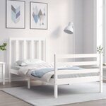 vidaXL Cadre de lit sans matelas blanc bois de pin massif
