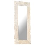 vidaXL Miroir Blanc 110x50 cm Bois de manguier massif