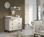 Ensemble Chambre sezane commode + plan à langer + étagère murale clay