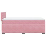 vidaXL Sommier à lattes de lit avec matelas Rose 100x200 cm Velours