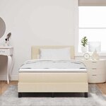 vidaXL Lit à ressorts avec matelas Crème 120 x 200 cm tissu