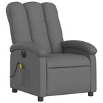 vidaXL Fauteuil inclinable de massage électrique gris foncé tissu