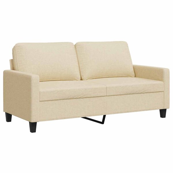 vidaXL Canapé à 2 places Crème 140 cm Tissu