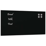 vidaXL Tableau noir magnétique mural Noir 60x30 cm Verre trempé