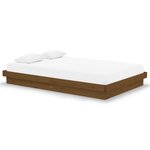 vidaXL Cadre de lit sans matelas marron miel bois massif
