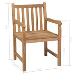 vidaXL Ensemble à manger d'extérieur 5Pièces Bois solide de teck