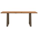 vidaXL Table à manger marron clair bois de chêne massif rectangulaire