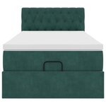 vidaXL Cadre de lit ottoman avec matelas vert foncé 80x200 cm velours