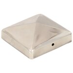 vidaXL Bouchons de poteau de clôture pyramidaux 6 Pièces Inox 91x91 mm