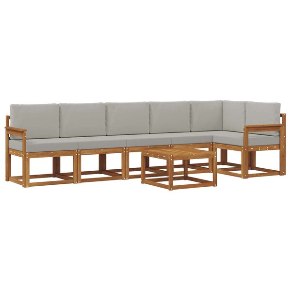 vidaXL Ensemble de canapés d'extérieur 7 pc Gris Naturel et Clair