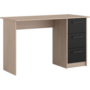 Bureau droit 3 tiroirs - chêne Brooklyn - 121 4 x 55 x 74.5 cm