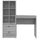 vidaXL Bureau avec rangement Gris Sonoma Bois d'ingénierie