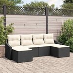 vidaXL Ensemble de salle à manger pour jardin 6 Pièces Noir et Crème
