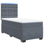 vidaXL Sommier à lattes de lit et matelas Gris foncé 90x190 cm Velours