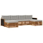 vidaXL Ensemble de canapés d'extérieur 6 pc Bois d'Acacia Massif