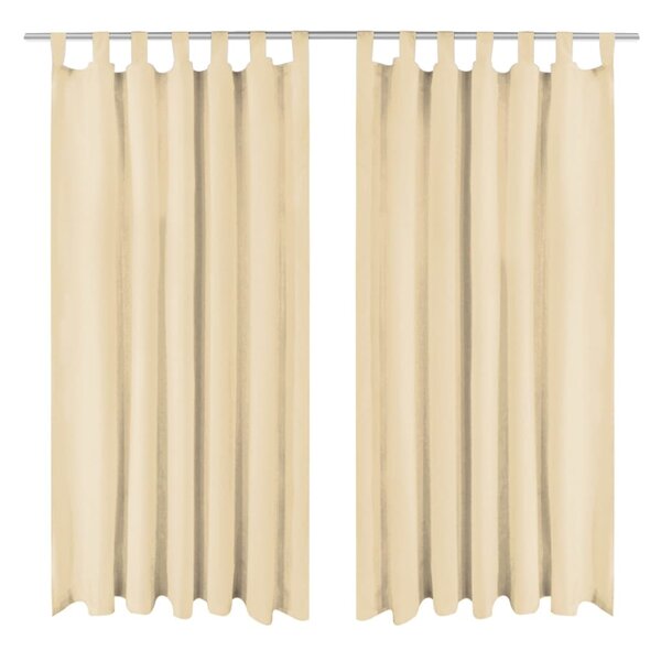 vidaXL Rideau occultant avec boucles 2 Pièces 140 x 175 cm Beige