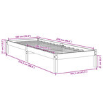 vidaXL Cadre de lit extra long sans matelas 100x220 cm bois massif pin