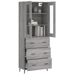 vidaXL Buffet haut Sonoma gris 69 5x34x180 cm Bois d'ingénierie