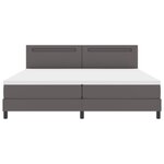 vidaXL Lit à ressort avec matelas gris en cuir synthétique  200x200 cm.
