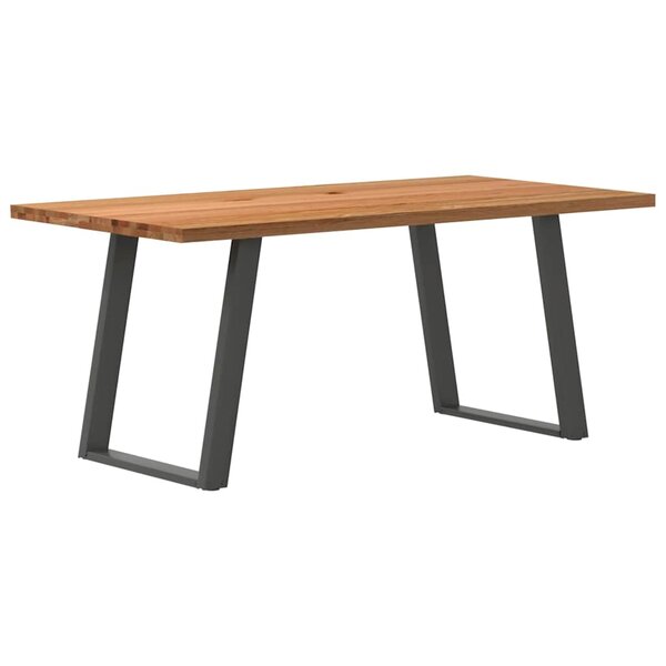 vidaXL Table à manger marron clair bois de chêne massif rectangulaire