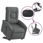 vidaXL Fauteuil inclinable de massage électrique Gris foncé Tissu