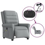 vidaXL Fauteuil de massage inclinable électrique gris clair tissu