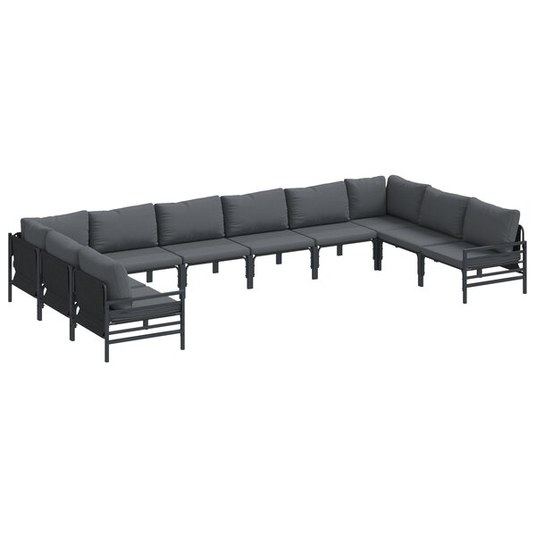 vidaXL Ensemble de canapé de jardin 10 Pièces Anthracite Acier