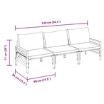 vidaXL Ensemble de canapé de jardin 3 Pièces Anthracite Acier