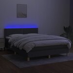 vidaXL Sommier à lattes de lit et matelas et LED Gris foncé 140x200 cm