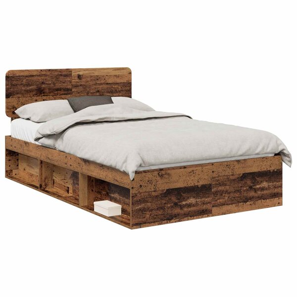 vidaXL Cadre de lit Bois ancien 120 x 190 cm Pin massif