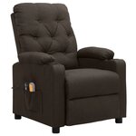 vidaXL Fauteuil électrique de massage Marron foncé Tissu