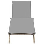 vidaXL Chaise longue avec coussin beige résine tressée