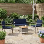 vidaXL Ensemble de jardin avec coussin acier