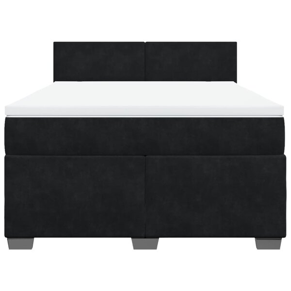 vidaXL Sommier à lattes de lit avec matelas Noir 140x200 cm Velours