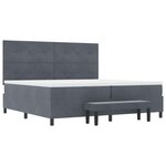 vidaXL Lit à ressorts avec matelas Gris foncé 200 x 200 cm Velours