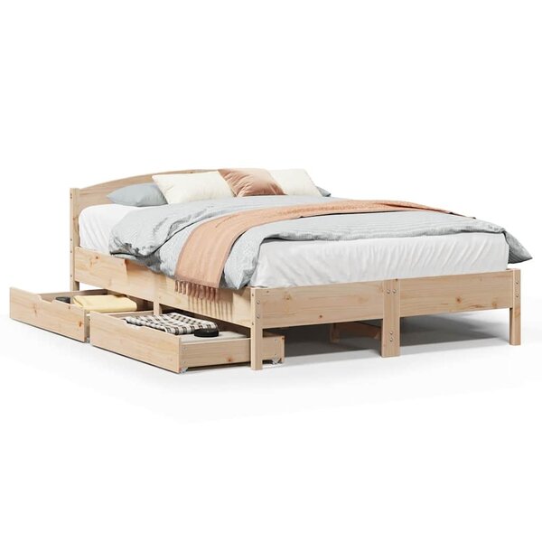 vidaXL Cadre de lit sans matelas 135x190 cm bois de pin massif