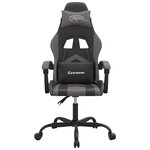 vidaXL Chaise de jeu pivotante Noir et gris Similicuir