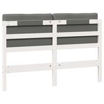 vidaXL Tête de lit capitonnée Blanc et gris clair 150 cm Pin massif