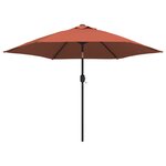 vidaXL Parasol de jardin avec mât en métal terre cuite 300 cm