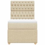 vidaXL Sommier à lattes de lit avec matelas Crème 80x200 cm Tissu