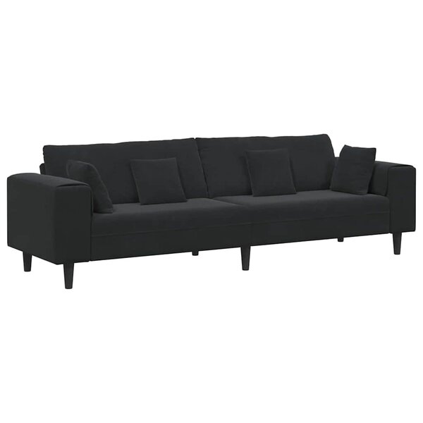 vidaXL Canapé Noir 250 x 77 x 76 cm Velours