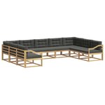 vidaXL Ensemble de canapés d'extérieur 9 pc Blanc et anthracite